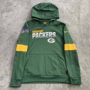 Nike Hoodie Youth Boys XL Green Bay Packers 100 Anniversary Thermal On Field NFL